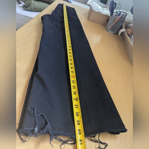 ZARA The Marine Straight Pants Black High Rise Flare Size 2 - Picture 10 of 12